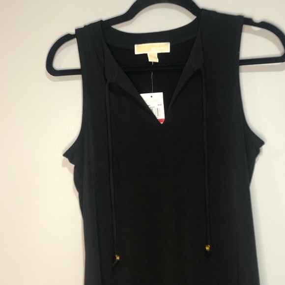 Michael Kors Black Sleeveless Dress with flutter ruffle bottom - Picture 3 of 12